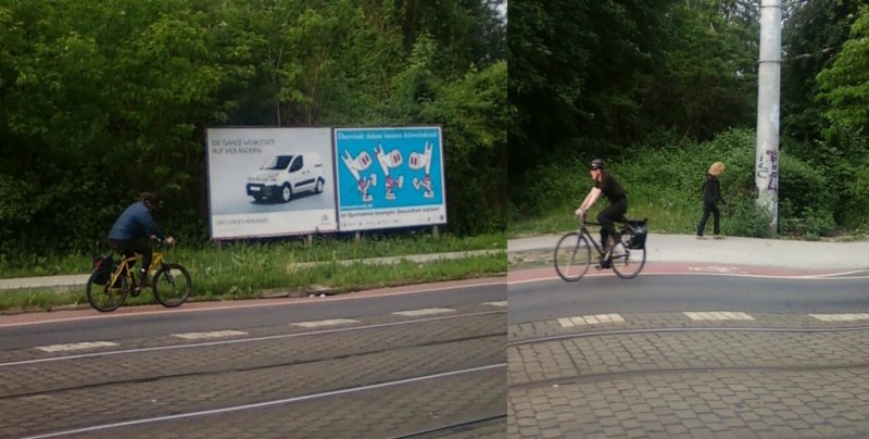 Radstreifen an der Karlsruher Straße